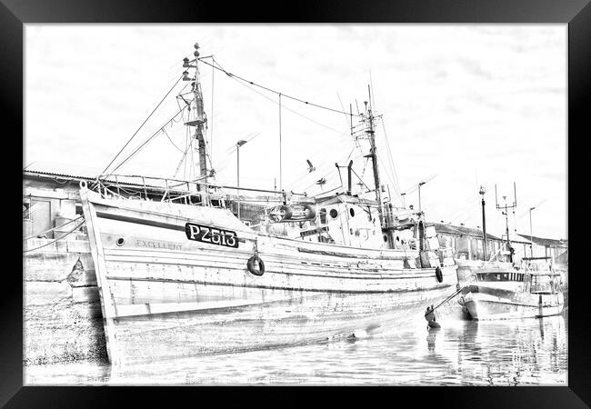 Penzance Fishing Boat Framed Print by Mary Fletcher