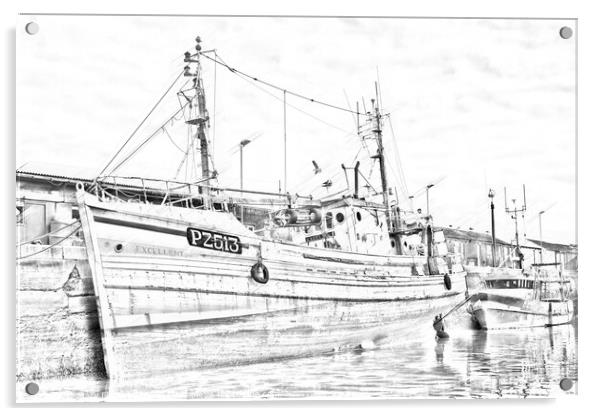 Penzance Fishing Boat Acrylic by Mary Fletcher