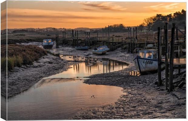 Sunrise at low tide - Thornham Canvas Print by Gary Pearson