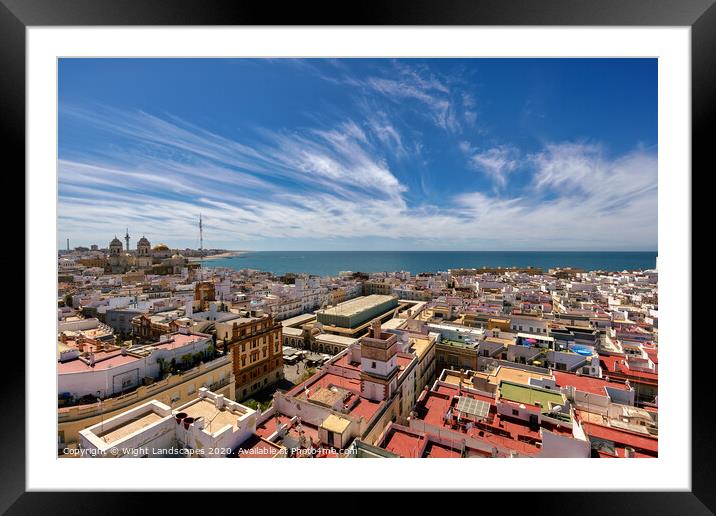 The Rooftops Of Cadiz Framed Mounted Print by Wight Landscapes