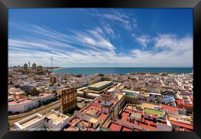 The Rooftops Of Cadiz Framed Print by Wight Landscapes