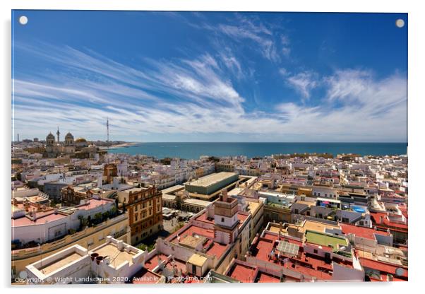 The Rooftops Of Cadiz Acrylic by Wight Landscapes