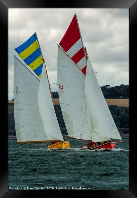 Falmouth Working Boats Framed Print by Mary Fletcher
