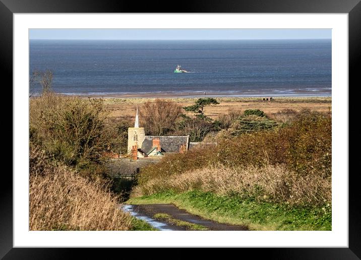 Looking out to sea over St Mary’s Church Framed Mounted Print by Gary Pearson