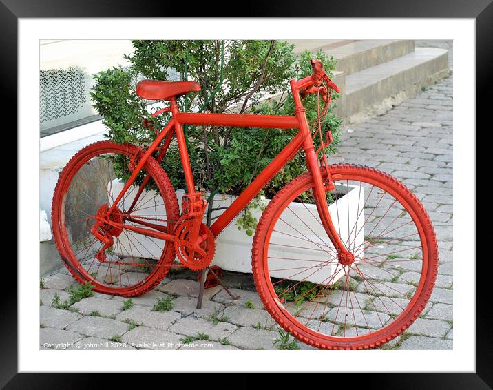 Red bicycle. Framed Mounted Print by john hill