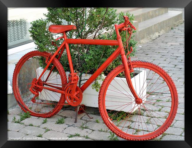 Red bicycle. Framed Print by john hill
