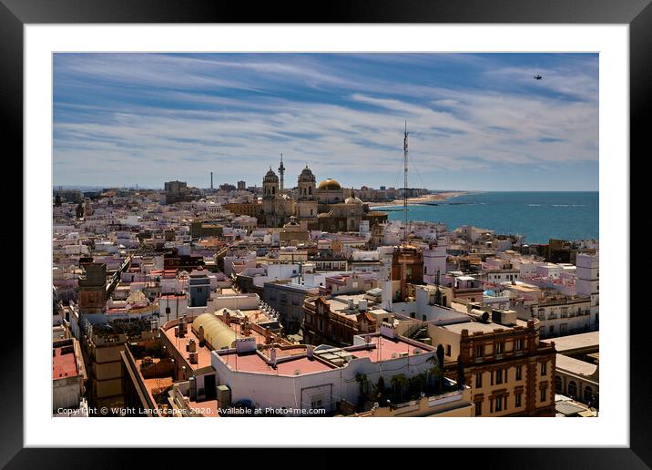 Across The Rooftops Of Cadiz Framed Mounted Print by Wight Landscapes