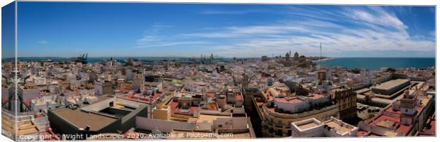 Rooftops Of Cadiz Panorama Canvas Print by Wight Landscapes