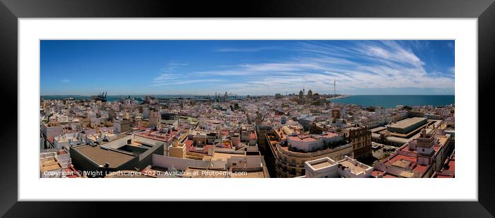 Rooftops Of Cadiz Panorama Framed Mounted Print by Wight Landscapes