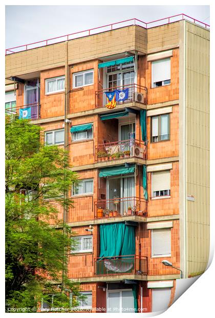 Balconies of Barcelona Print by Mary Fletcher