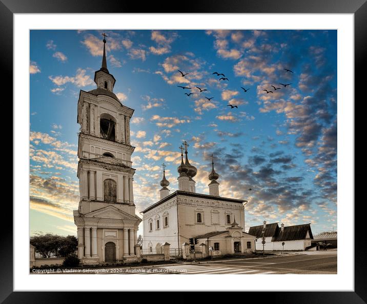 The Church of the Smolensk icon of the Mother of God in Suzdal Framed Mounted Print by Vladimir Sidoropolev
