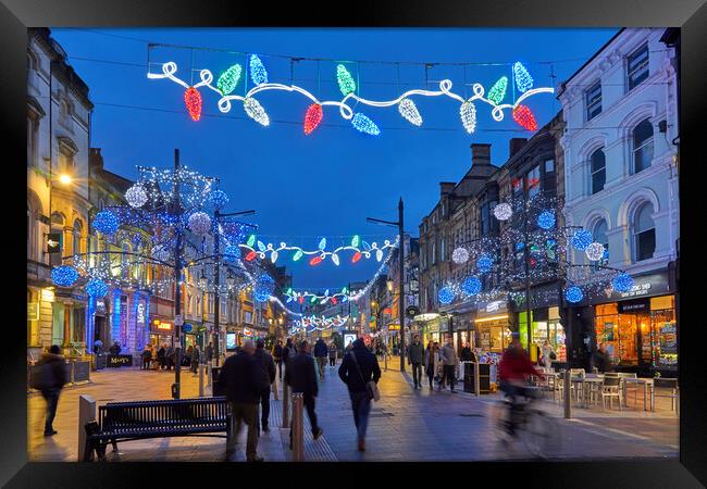 Cardiff at Christmas Framed Print by Richard Downs