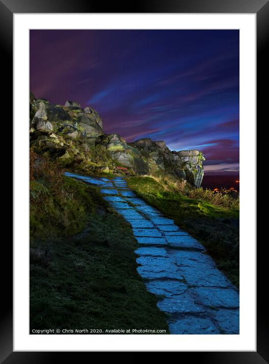 Footpath to the Cow and Calf, Ilkley Moor.. Framed Mounted Print by Chris North