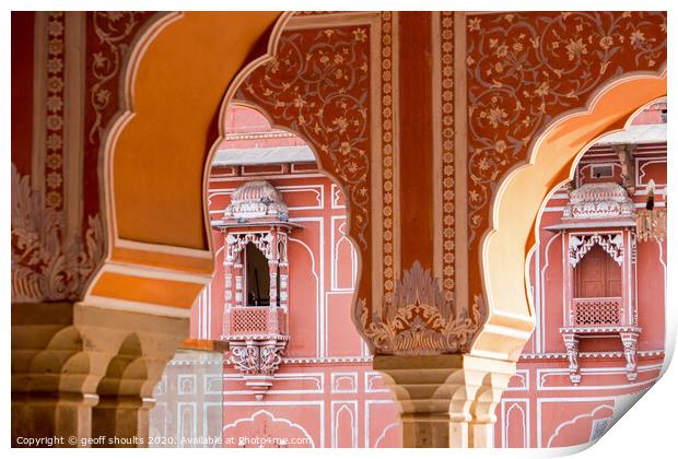 Pink City, Jaipur Print by geoff shoults
