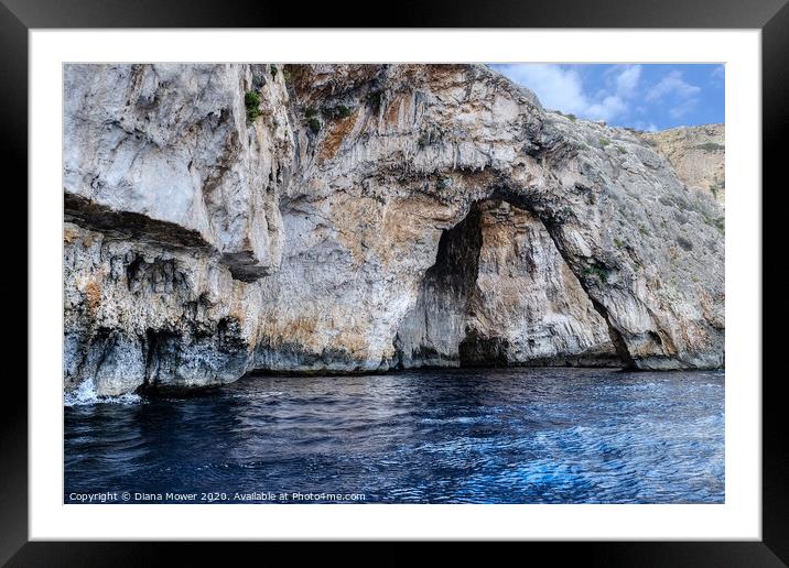 Blue Grotto Malta  Framed Mounted Print by Diana Mower