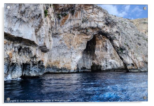 Blue Grotto Malta  Acrylic by Diana Mower