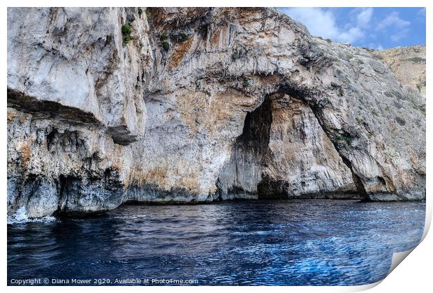 Blue Grotto Malta  Print by Diana Mower
