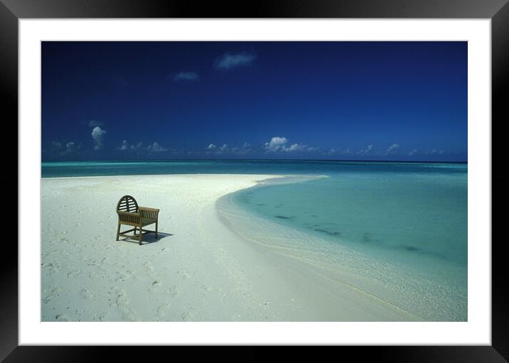 ASIA INDIAN OCEAN MALDIVES SEASCAPE BEACH Framed Mounted Print by urs flueeler