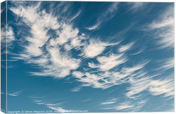 Feathery clouds Canvas Print by Simon Maycock