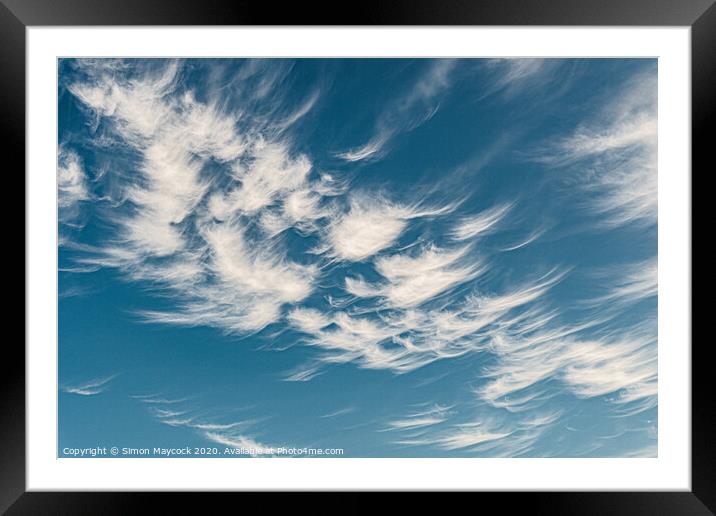 Feathery clouds Framed Mounted Print by Simon Maycock