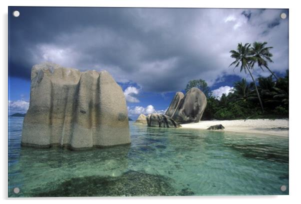 INDIAN OCEAN SEYCHELLES LA DIGUE BEACH Acrylic by urs flueeler