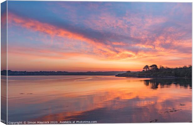 River Camel Sunrise #1 Canvas Print by Simon Maycock
