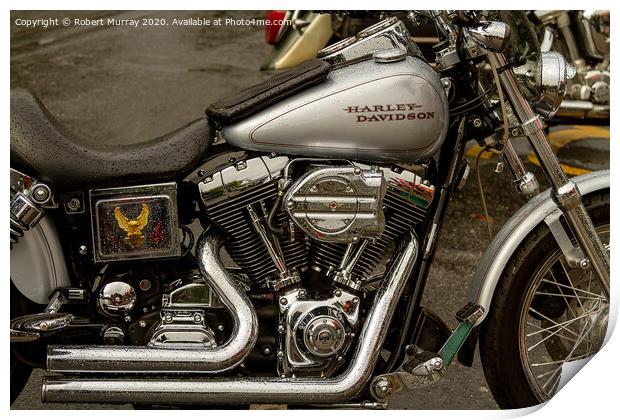 Harley Davidson motorcycle engine Print by Robert Murray