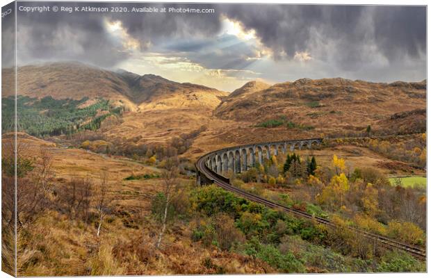 Glenfinnan and The Viaduct Canvas Print by Reg K Atkinson