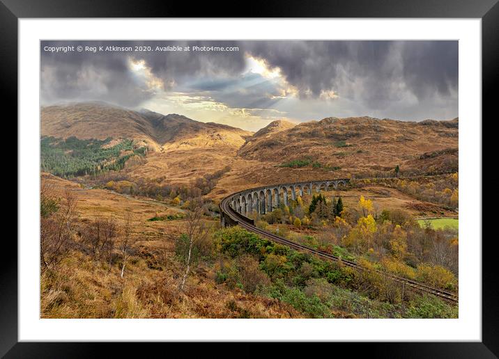 Glenfinnan and The Viaduct Framed Mounted Print by Reg K Atkinson
