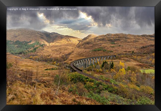 Glenfinnan and The Viaduct Framed Print by Reg K Atkinson