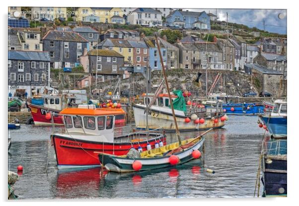"Vibrant Mevagissey: A Colourful Maritime Haven" Acrylic by Lee Kershaw