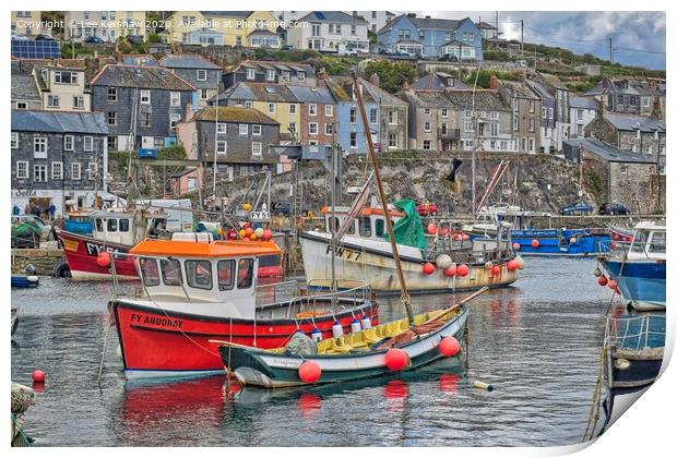 "Vibrant Mevagissey: A Colourful Maritime Haven" Print by Lee Kershaw
