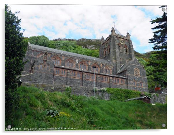 St John the Evangelist's Church Barmouth North Wales Acrylic by Terry Senior