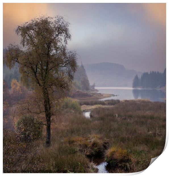 Misty Scottish Loch Print by Stewart Mcquillian