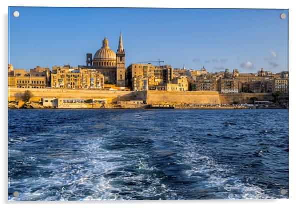 City of Valletta in Malta Acrylic by Artur Bogacki