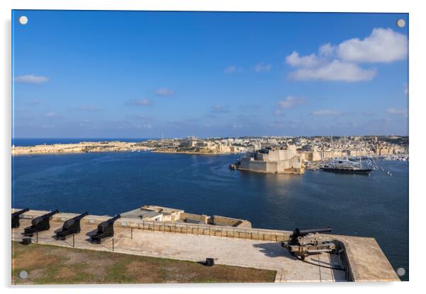 Grand Harbour in Malta Acrylic by Artur Bogacki