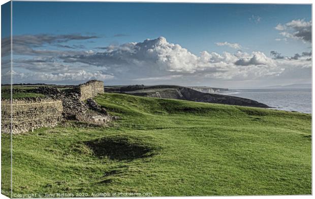 Southerndown Cliffs  Canvas Print by Jane Metters