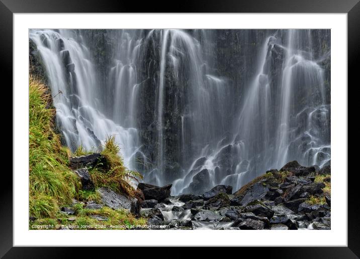 Clashnessie Curtain Waterfalls Assynt NC500   Framed Mounted Print by Barbara Jones