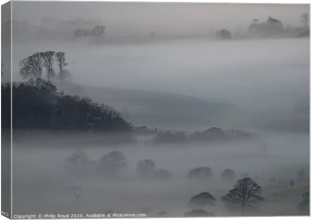 Farmhouse in Mist - Loweswater, Lake District Canvas Print by Philip Royal