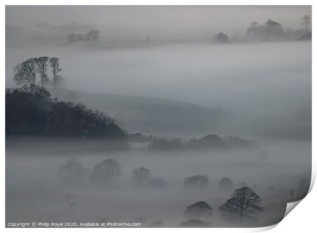 Farmhouse in Mist - Loweswater, Lake District Print by Philip Royal