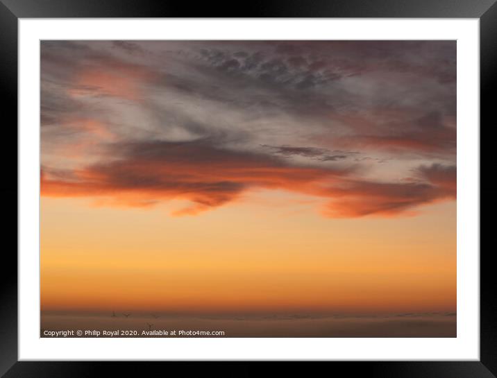 Sunset and Sea Mist off the Lake District Coast Framed Mounted Print by Philip Royal