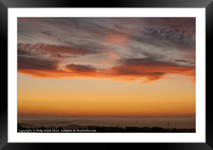 Lake District Sea Mist and Solway Sunset Framed Mounted Print by Philip Royal