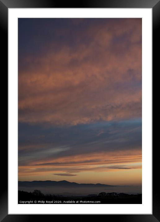 Lake District Western Fells pink Sunset Framed Mounted Print by Philip Royal