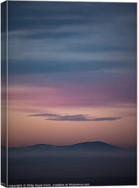 Solway Sea Mist and Criffel Mountain Sunset Canvas Print by Philip Royal