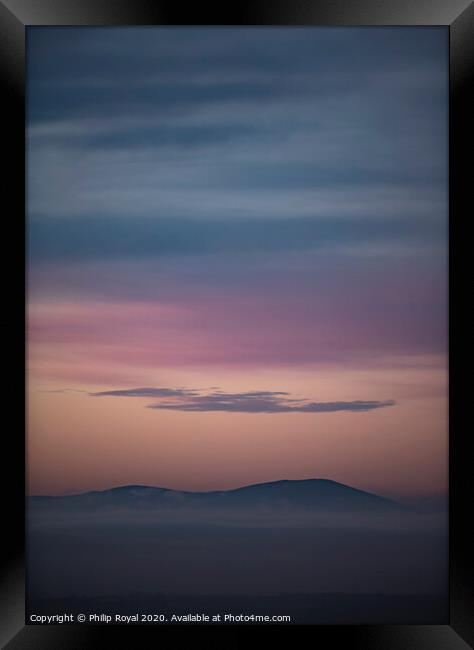 Solway Sea Mist and Criffel Mountain Sunset Framed Print by Philip Royal