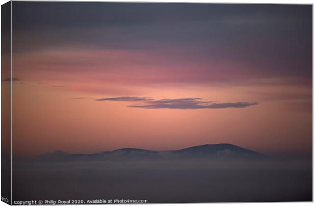Solway Sea Mist and Criffel Mountain in Pink Canvas Print by Philip Royal