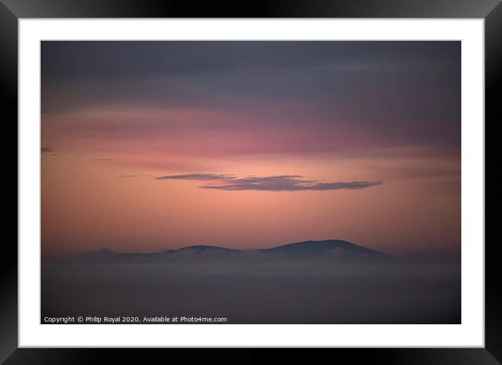 Solway Sea Mist and Criffel Mountain in Pink Framed Mounted Print by Philip Royal