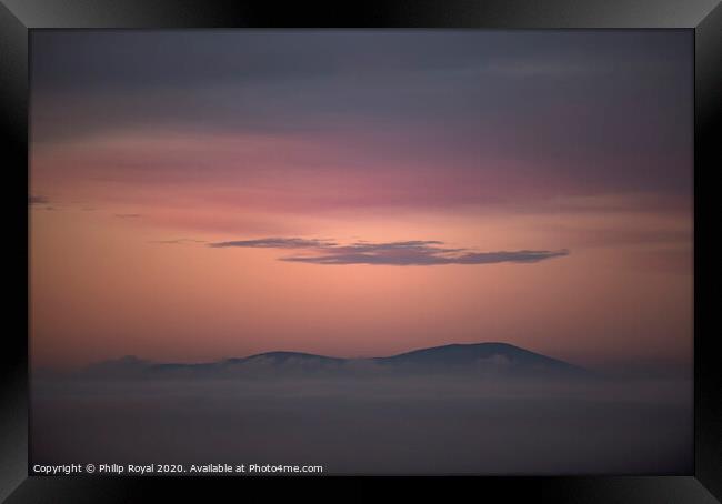 Solway Sea Mist and Criffel Mountain in Pink Framed Print by Philip Royal
