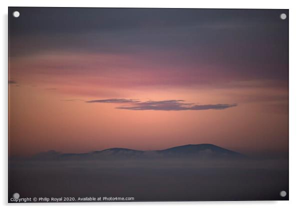 Solway Sea Mist and Criffel Mountain in Pink Acrylic by Philip Royal