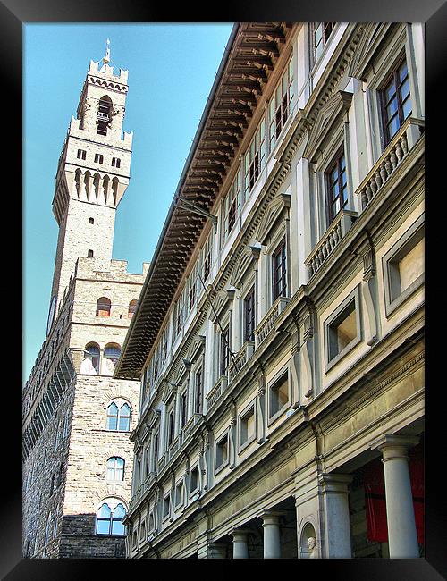 Palazzo Vecchio Tower Framed Print by Tom Gomez